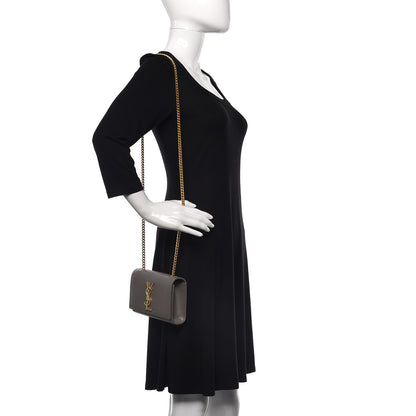 Saint Laurent Grain De Poudre Small Monogram Kate Satchel Fog 2 of 15