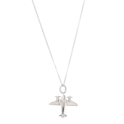 Tiffany Sterling Silver Airplane Pendant Necklace 1 of 6