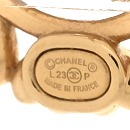 Chanel Metal CC Heart Round Earrings Gold 4 of 5
