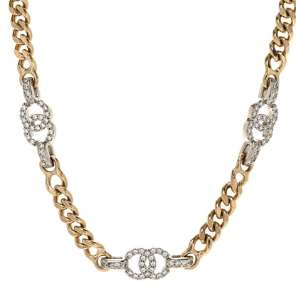 Chanel Crystal CC Chain Links Choker Necklace Gold 1 of 4