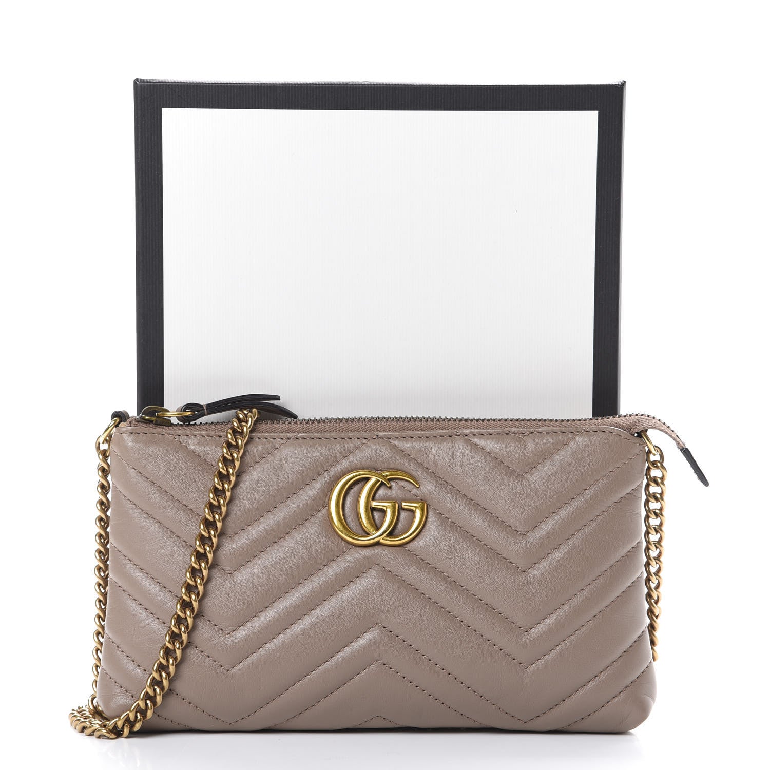 Gucci Calfskin Matelasse Mini GG Marmont Chain Bag Porcelain Rose 11 of 11