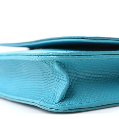 Chanel Lizard Wallet on Chain WOC Turquoise 10 of 10