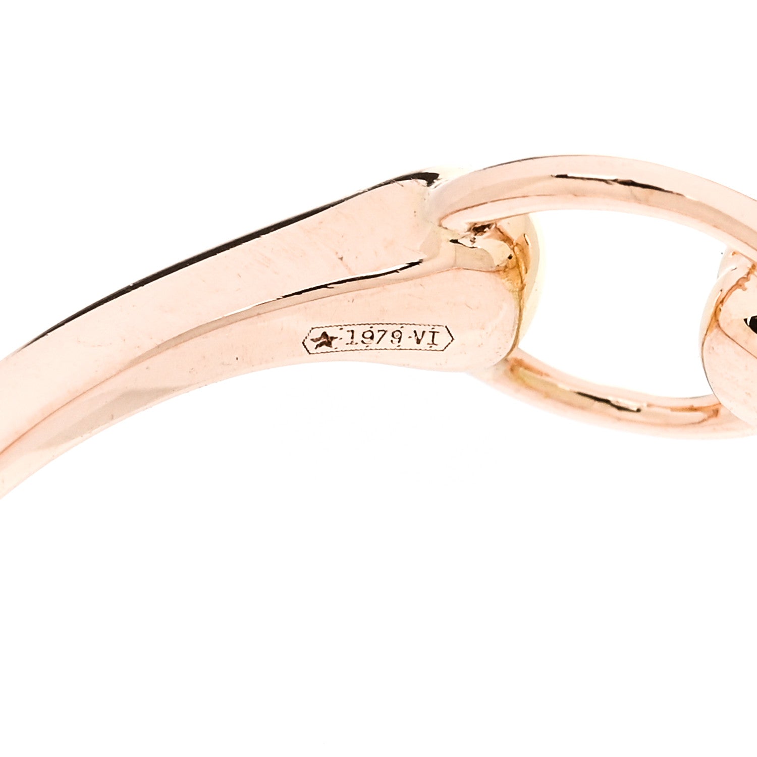 Hermes 18K Rose Gold Diamond TPM Galop Ring 50 5.25 7 of 9