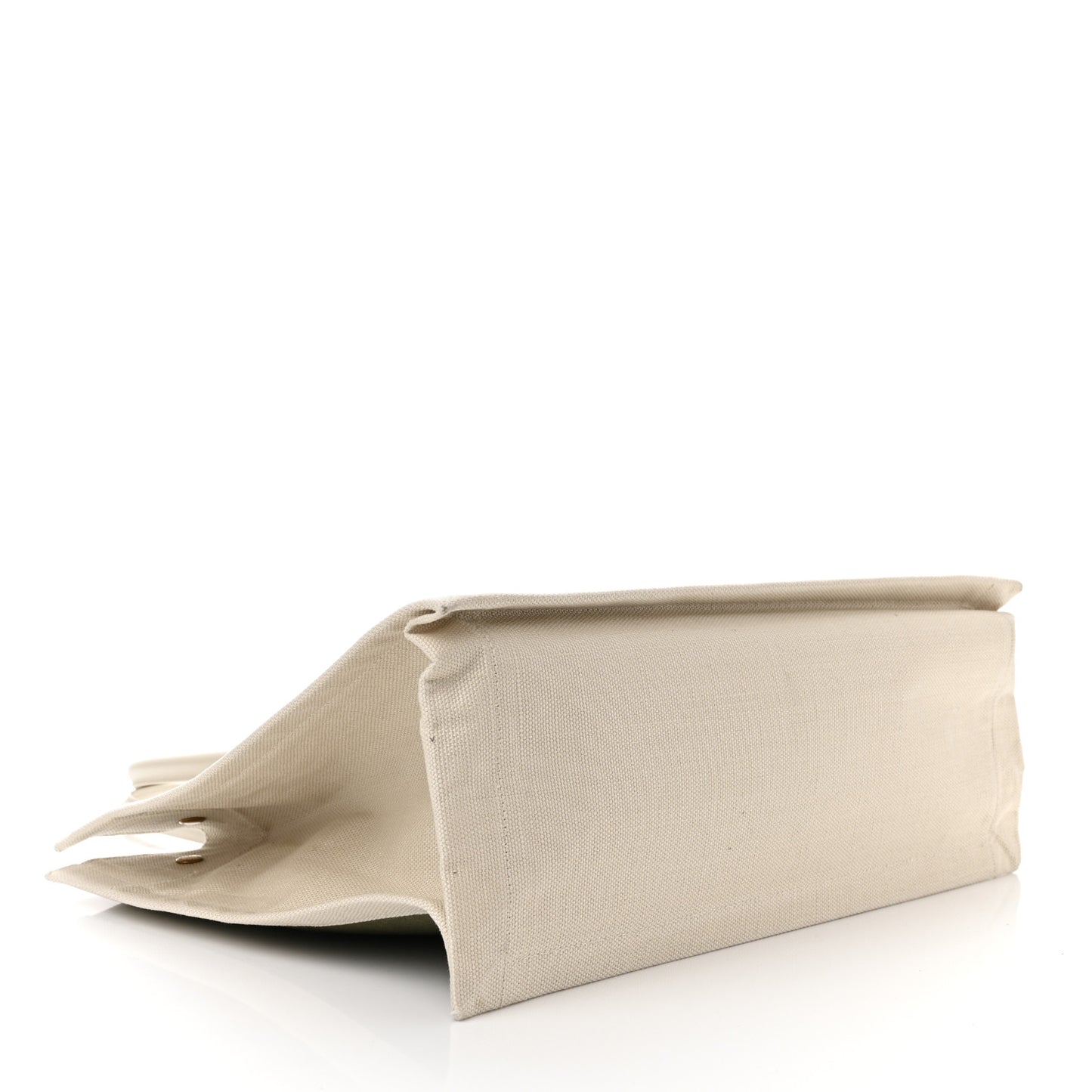 Linen Calfskin Small Rive Gauche Tote Military Green Blanc Vintage