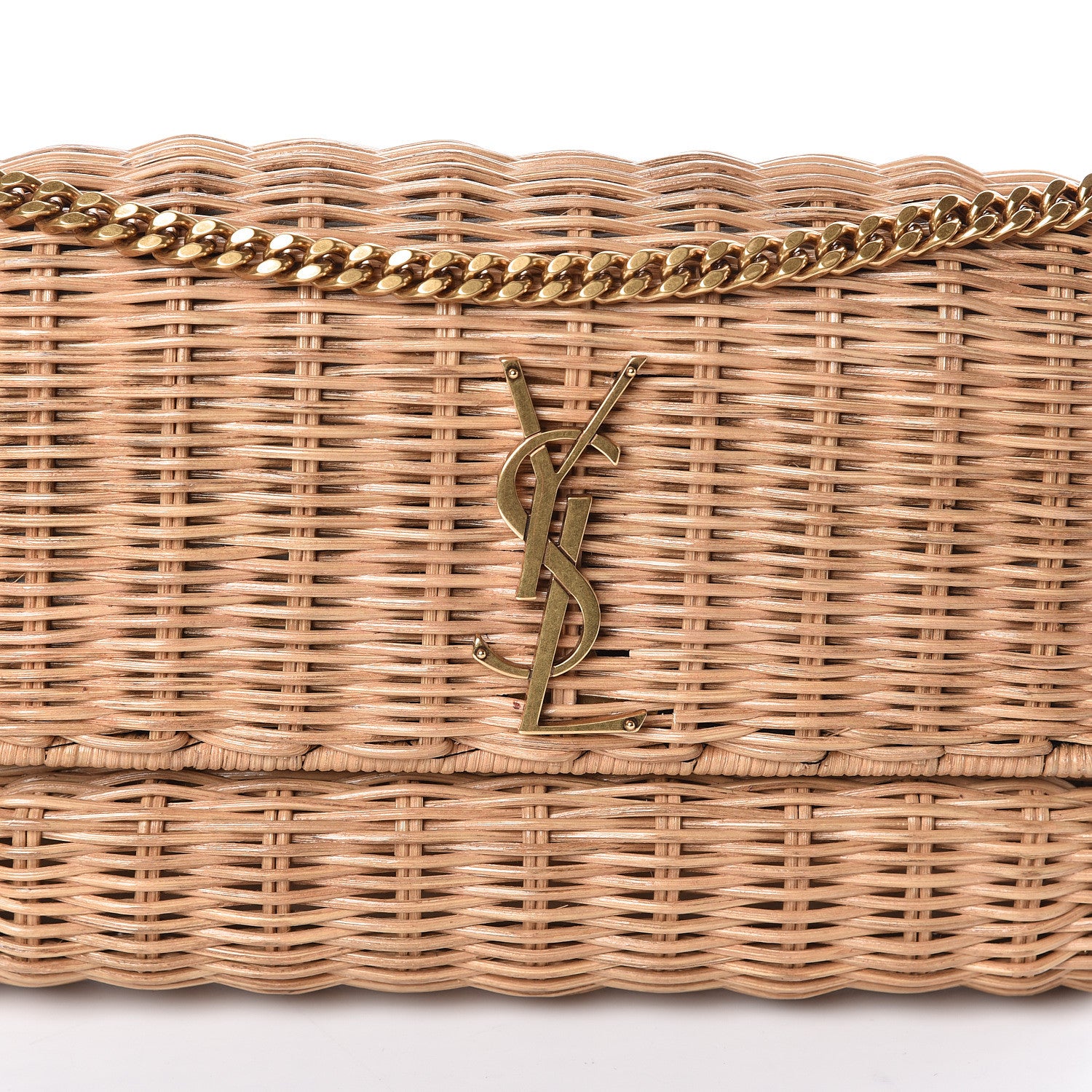 Saint Laurent Wicker Small Monogram Kate Satchel Naturale 7 of 10