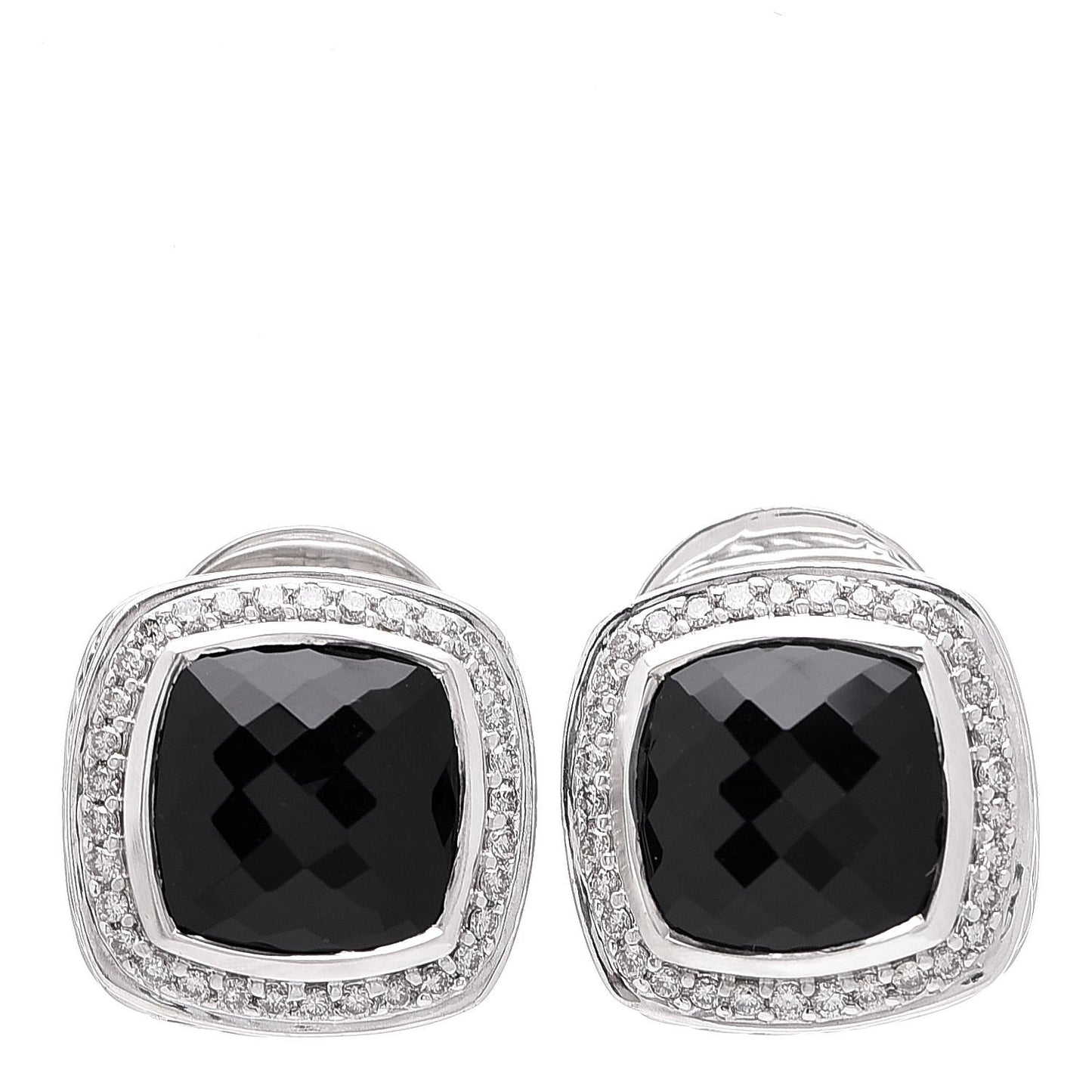 Sterling Silver Diamond Black Onyx 14mm Albion Earrings