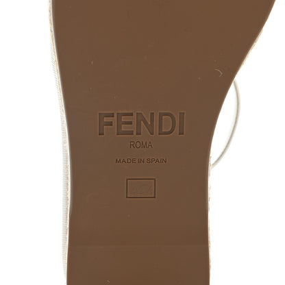 Fendi Nappa FF Embossed Espadrille Platform Sandals 36.5 Snow 7 of 10