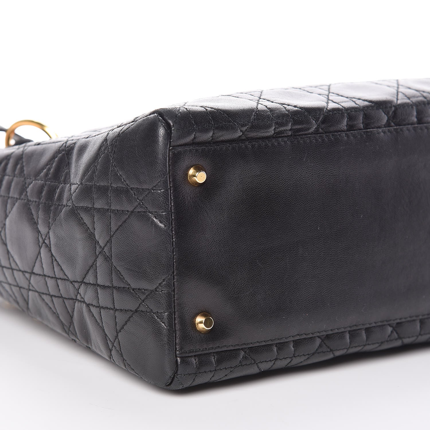 Christian Dior Lambskin Cannage Medium Lady Dior Black 10 of 17