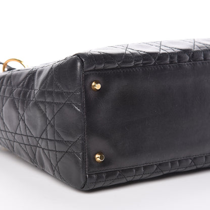 Christian Dior Lambskin Cannage Medium Lady Dior Black 10 of 17