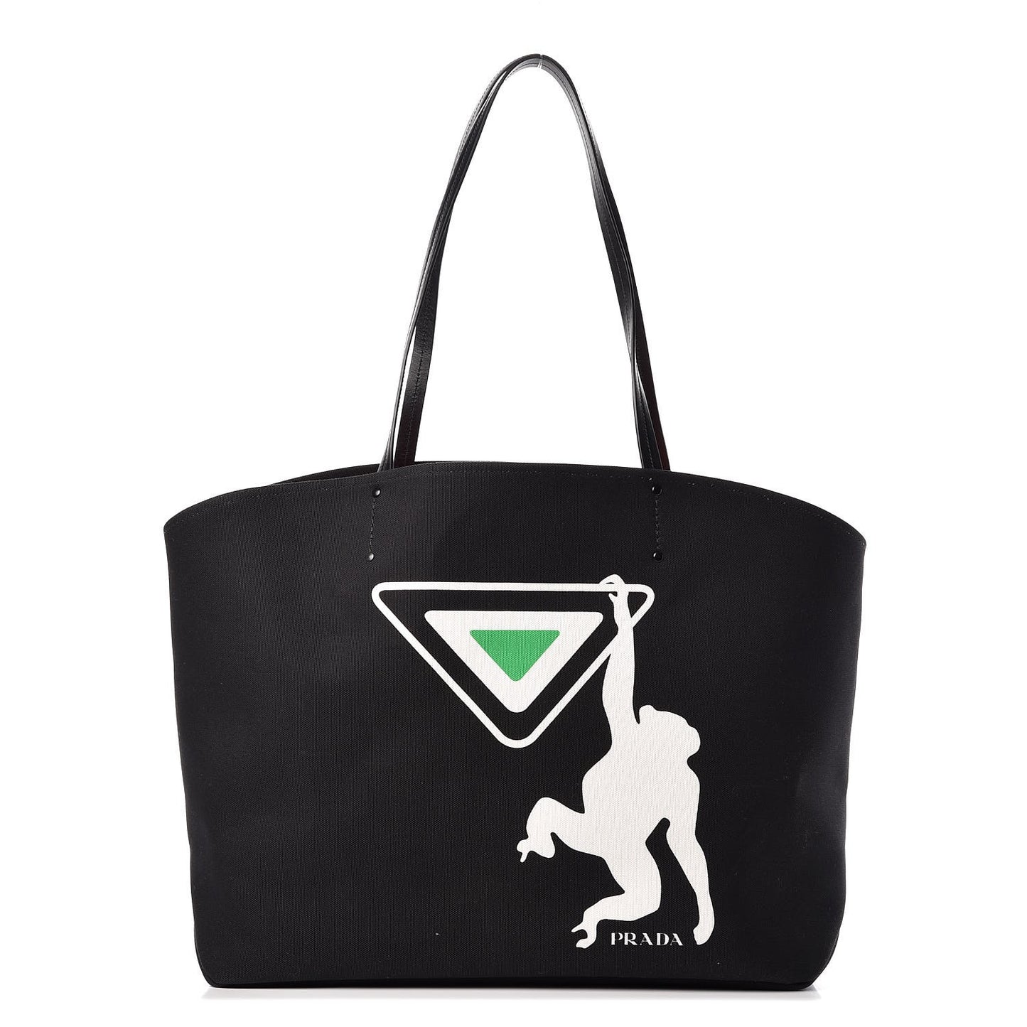 Canapa Monkey Print Large Soft Tote Black