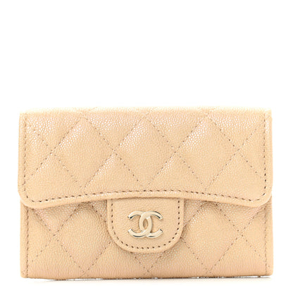 Chanel Iridescent Caviar Quilted Flap Card Holder Beige 1 of 8