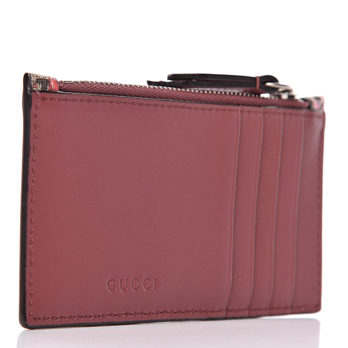 GG Supreme Monogram Blooms Coin Case Card Holder Beige Multicolor Dry Rose
