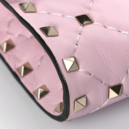 Valentino Garavani Nappa Rockstud Spike Wallet on Chain Water Rose 8 of 9