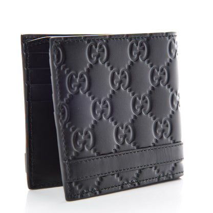 Gucci Guccissima Signature Bi-Fold Wallet Black 3 of 8