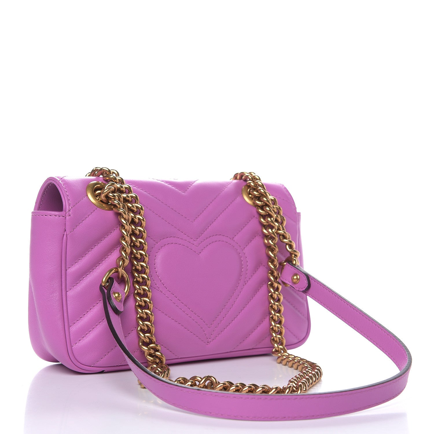 Gucci Calfskin Matelasse Mini GG Marmont Shoulder Bag Candy Mousse 3 of 11