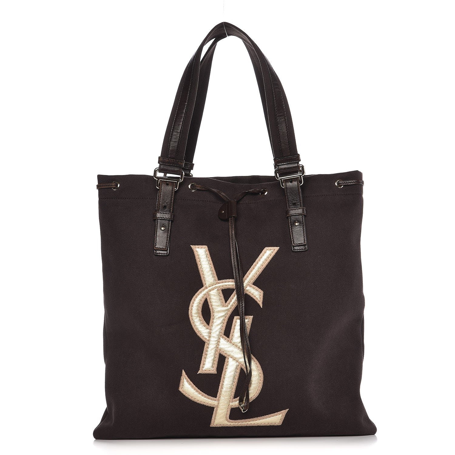 Saint Laurent Canvas Kahala Tote Brown 1 of 10