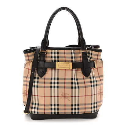 Burberry Haymarket Check Medium Golderton Tote Chocolate 1 of 12