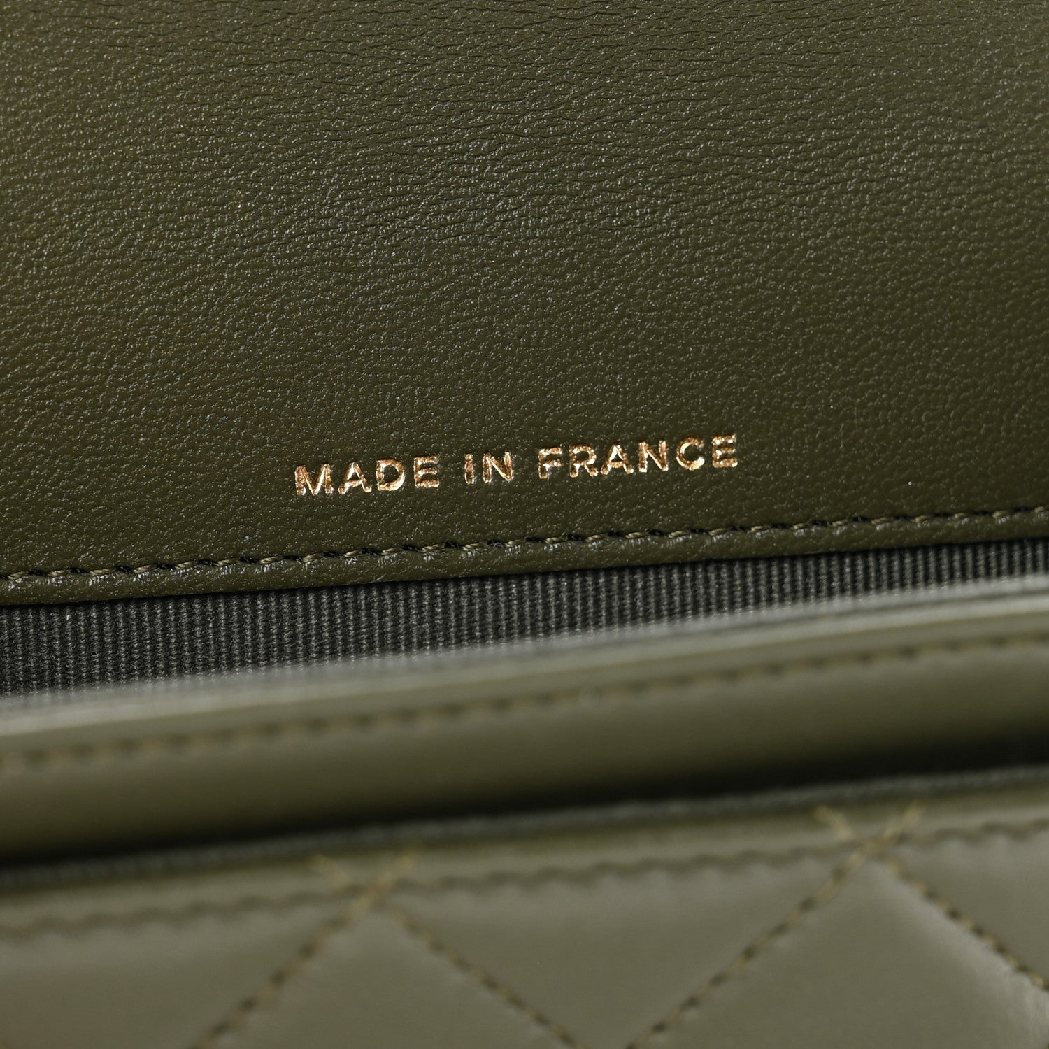 Chanel Lambskin Quilted Flap Card Holder Wallet Khaki 5 of 8