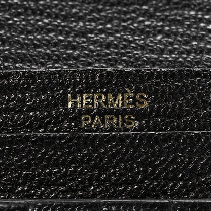 Hermes Chevre Mysore Bearn Compact Wallet Black 5 of 7