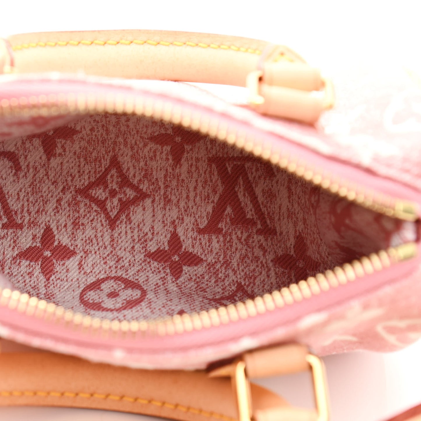 Monogram Jacquard Denim Nano Speedy Bandouliere Pink