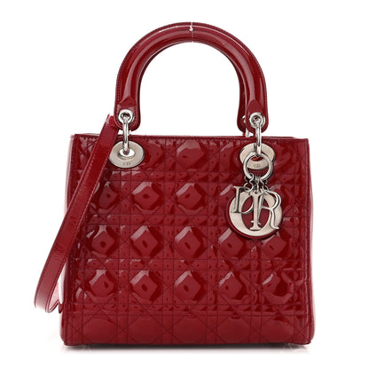 Christian Dior Patent Cannage Medium Lady Dior Red 1 of 13