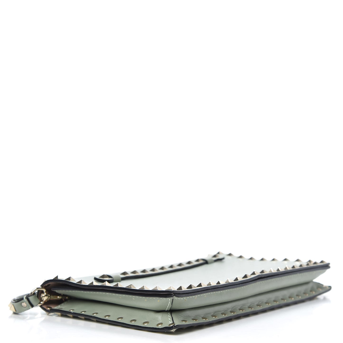 Nappa Rockstud Wristlet Clutch Green Tea Sorbet