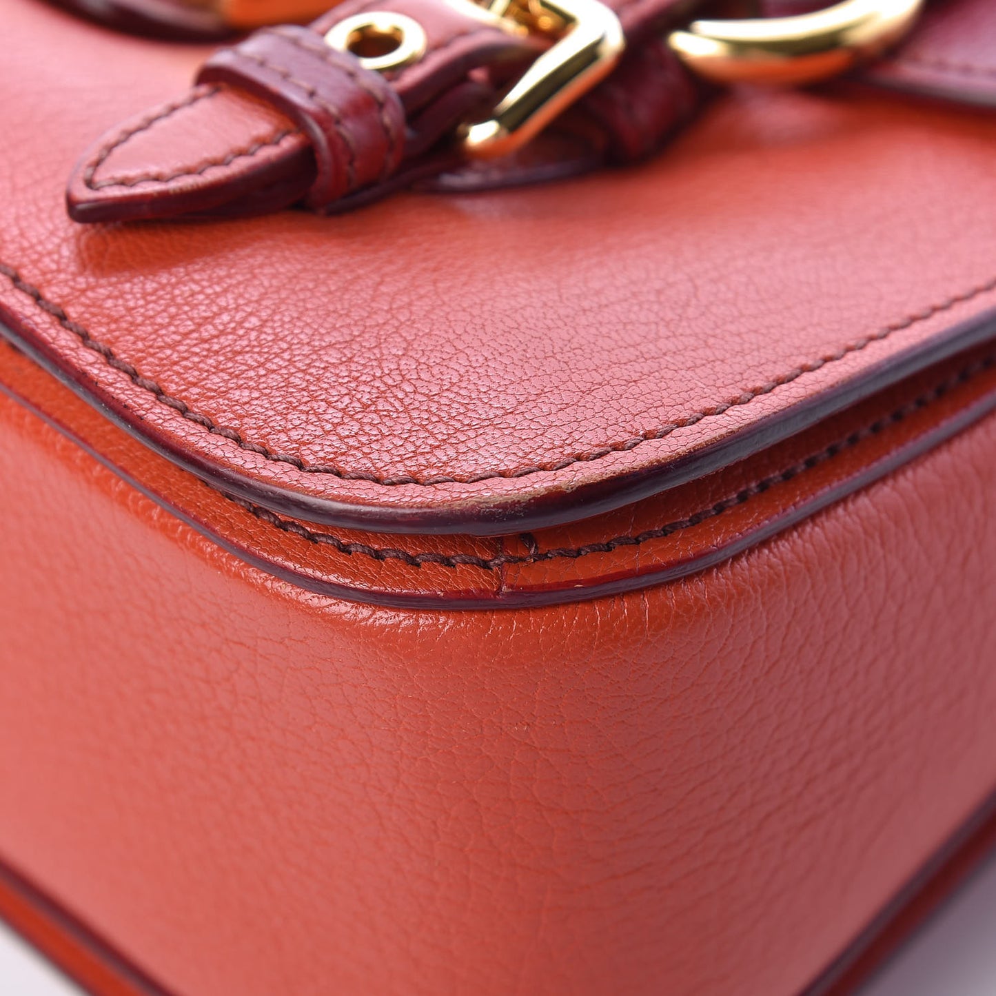 Goatskin Madras Crossbody Bag Mandarino Rubino