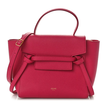 Celine Grained Calfskin Nano Belt Bag Raspberry 1 of 9