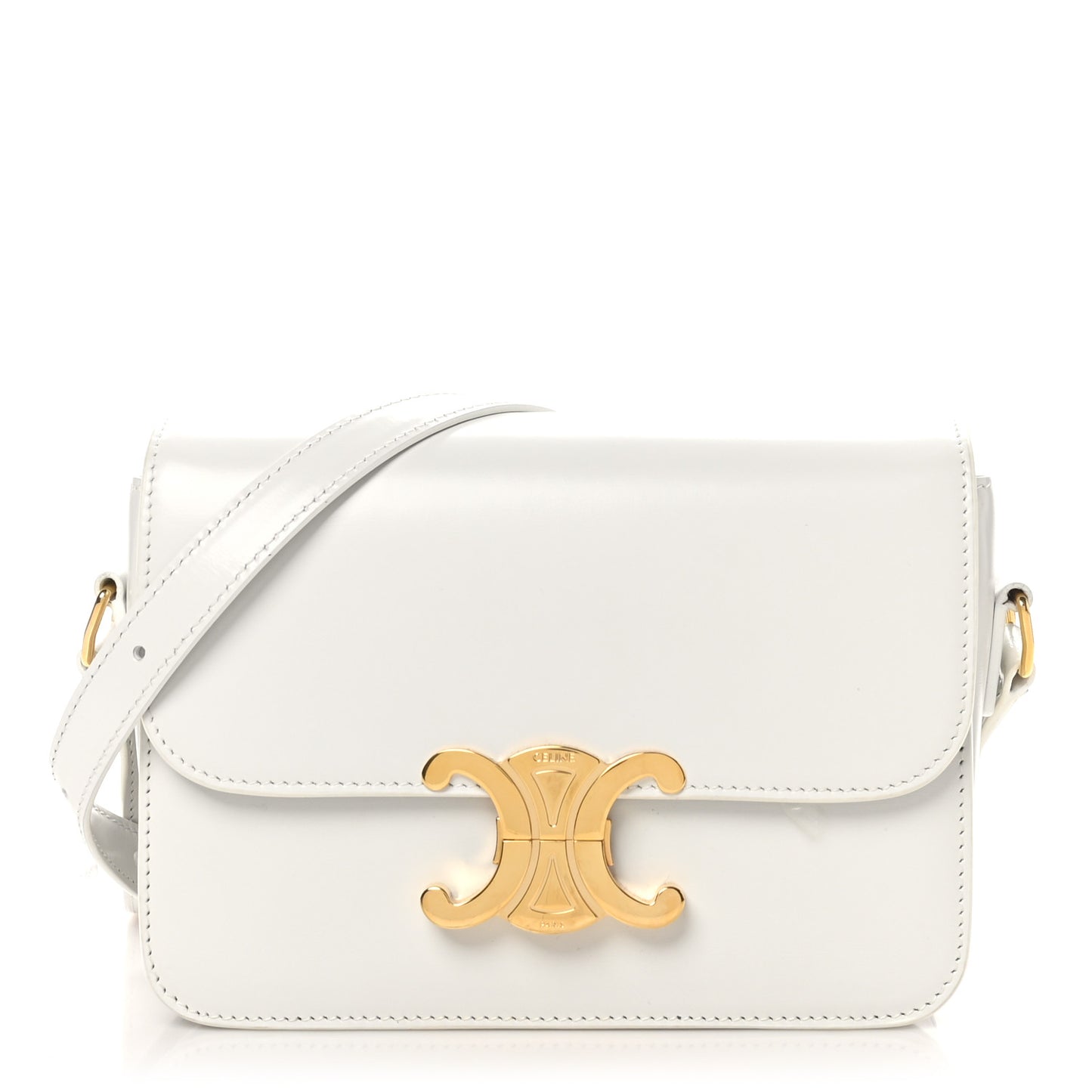 Shiny Calfskin Teen Triomphe Arctic White