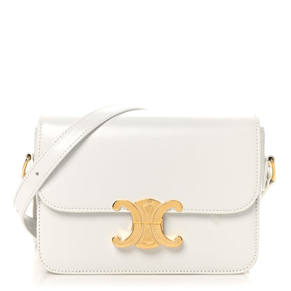 Celine Shiny Calfskin Teen Triomphe Arctic White 1 of 9