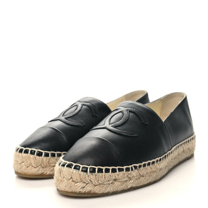Chanel Lambskin CC Espadrilles 36 Black 3 of 9