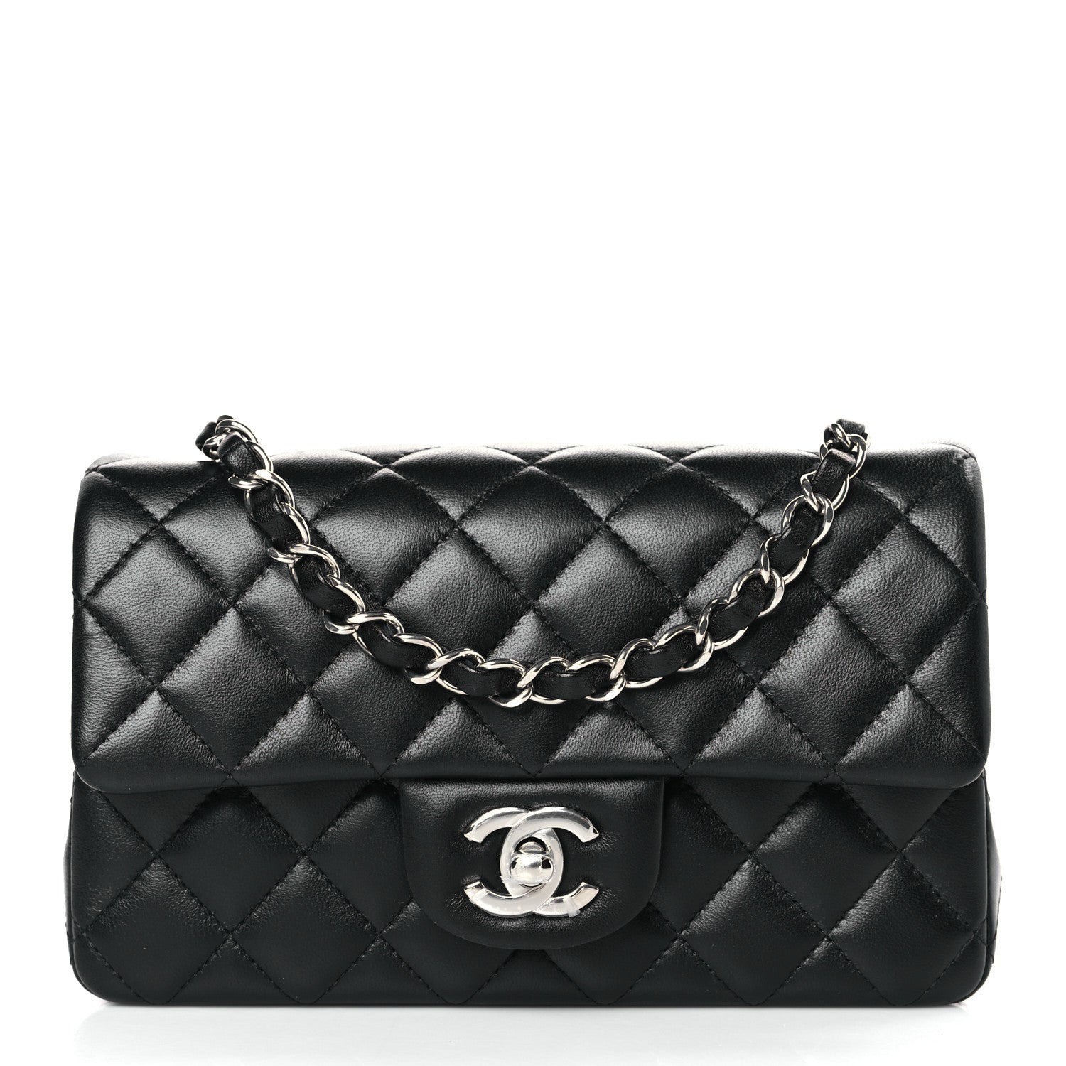 Chanel Lambskin Quilted Mini Rectangular Flap Black 1 of 9