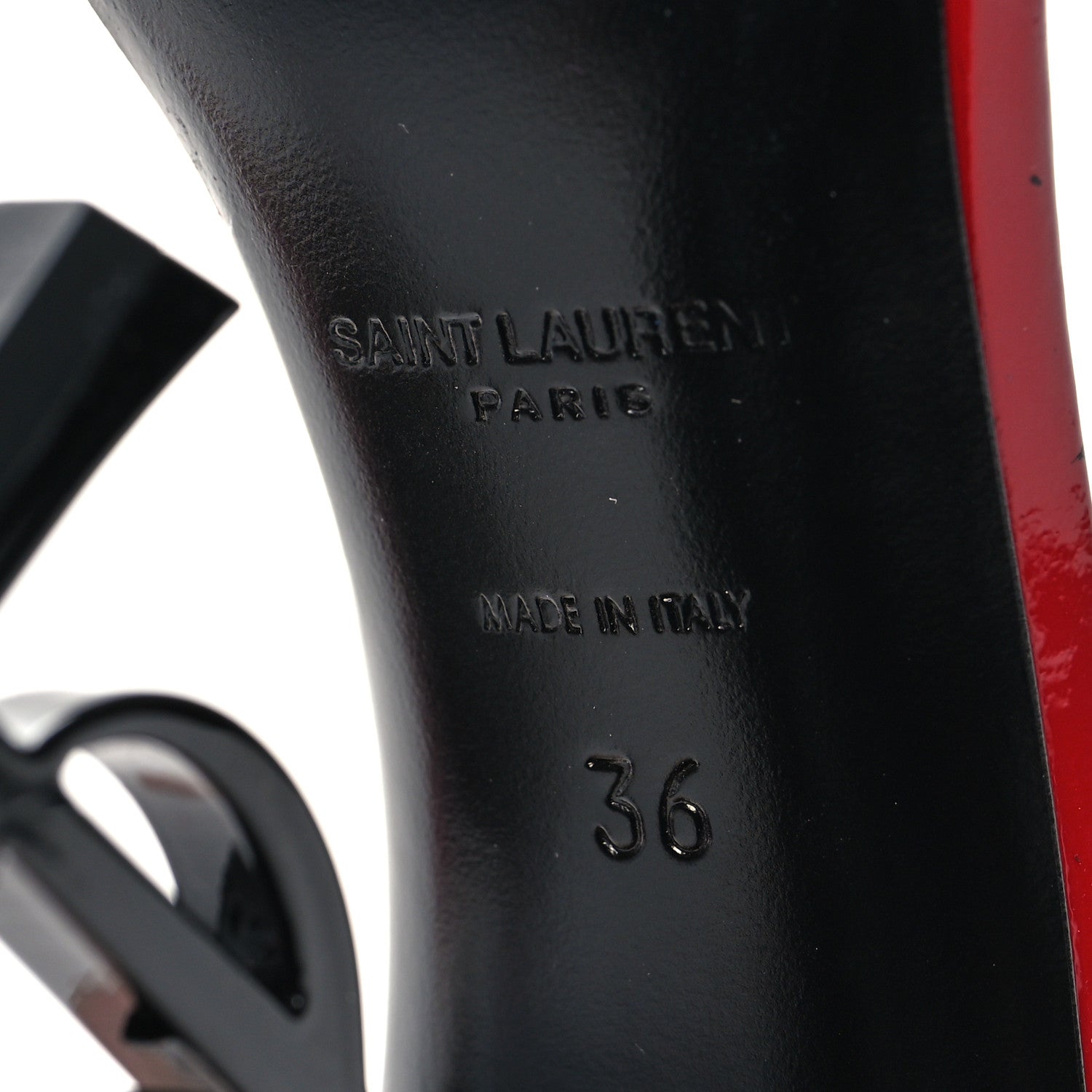 Saint Laurent Patent Calfskin Opyum 110 Sandals 36 Red 6 of 7