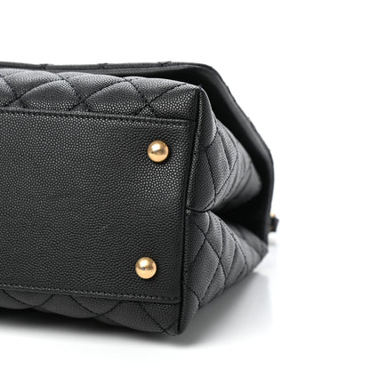 Chanel Caviar Lizard Embossed Quilted Small Coco Handle Flap Black 9 of 10