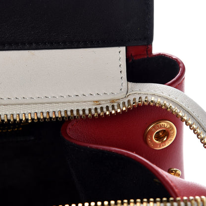 Saint Laurent Calfskin Small Cabas Rive Gauche Bag Black Red Yellow White 9 of 14