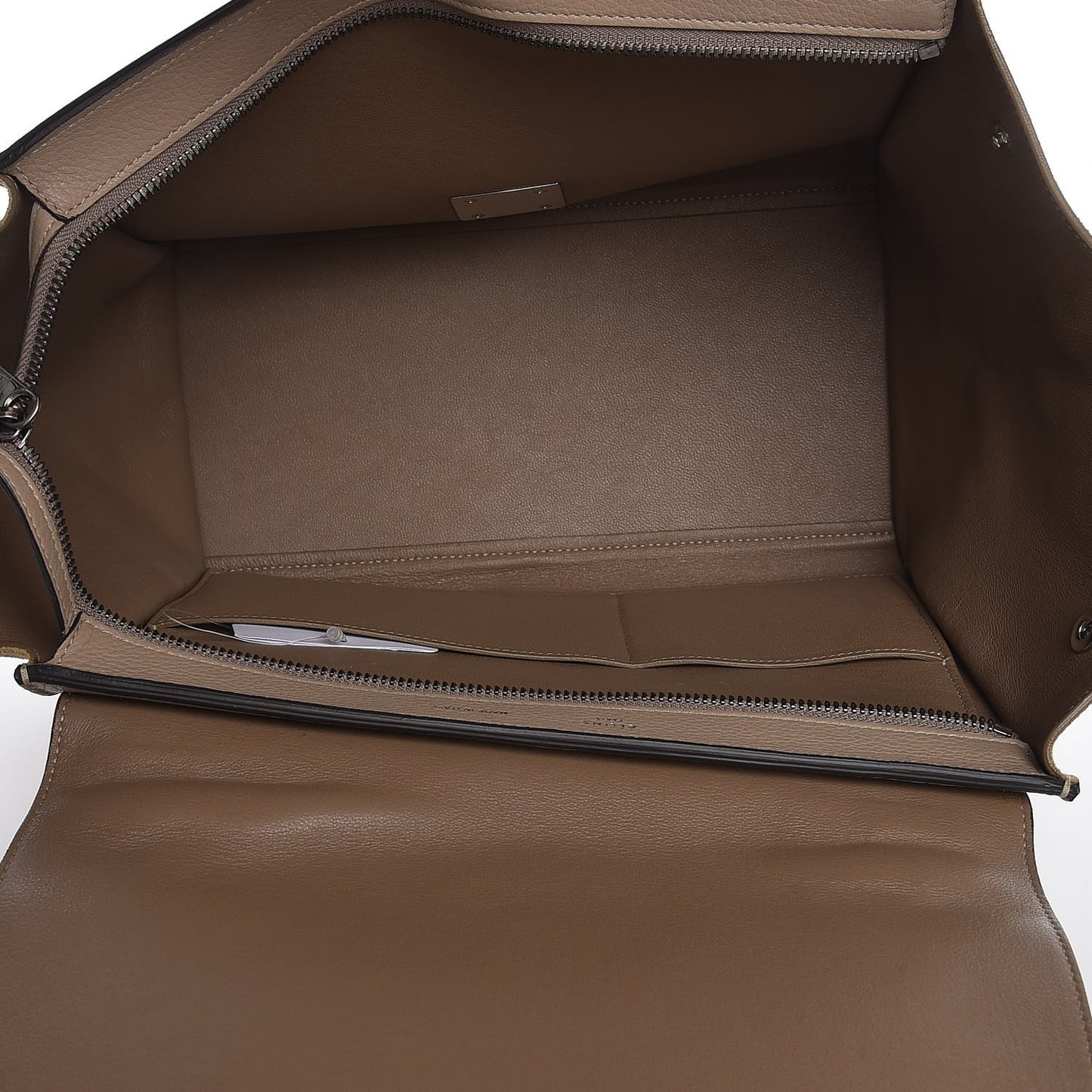 Drummed Calfskin Suede Small Trapeze Dune