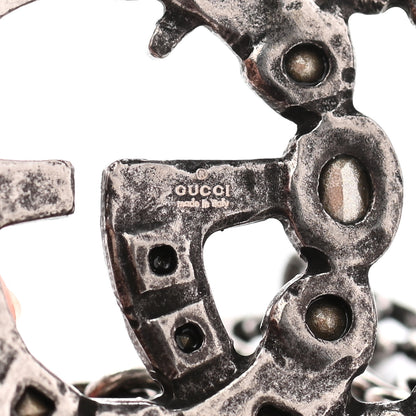 Gucci Oxidized Palladium Crystal Double G Bracelet Silver 4 of 5