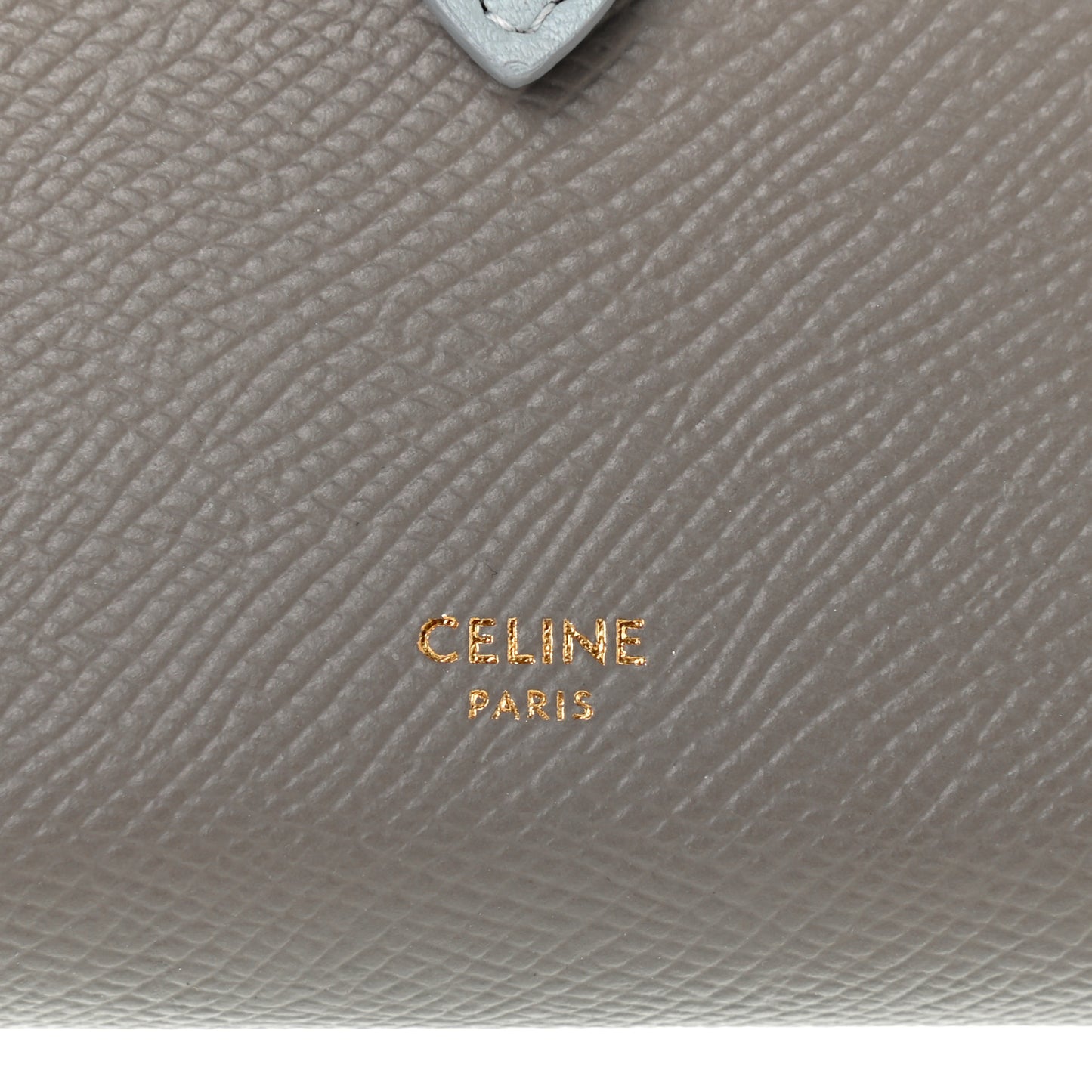 Grained Calfskin Large Multifunction Strap Wallet Pebble Mineral