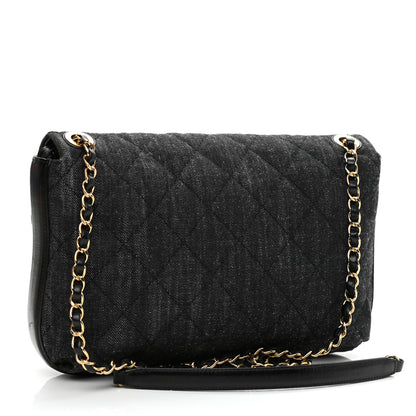 Chanel Denim Calfskin Quilted Small Flap Black 3 of 10
