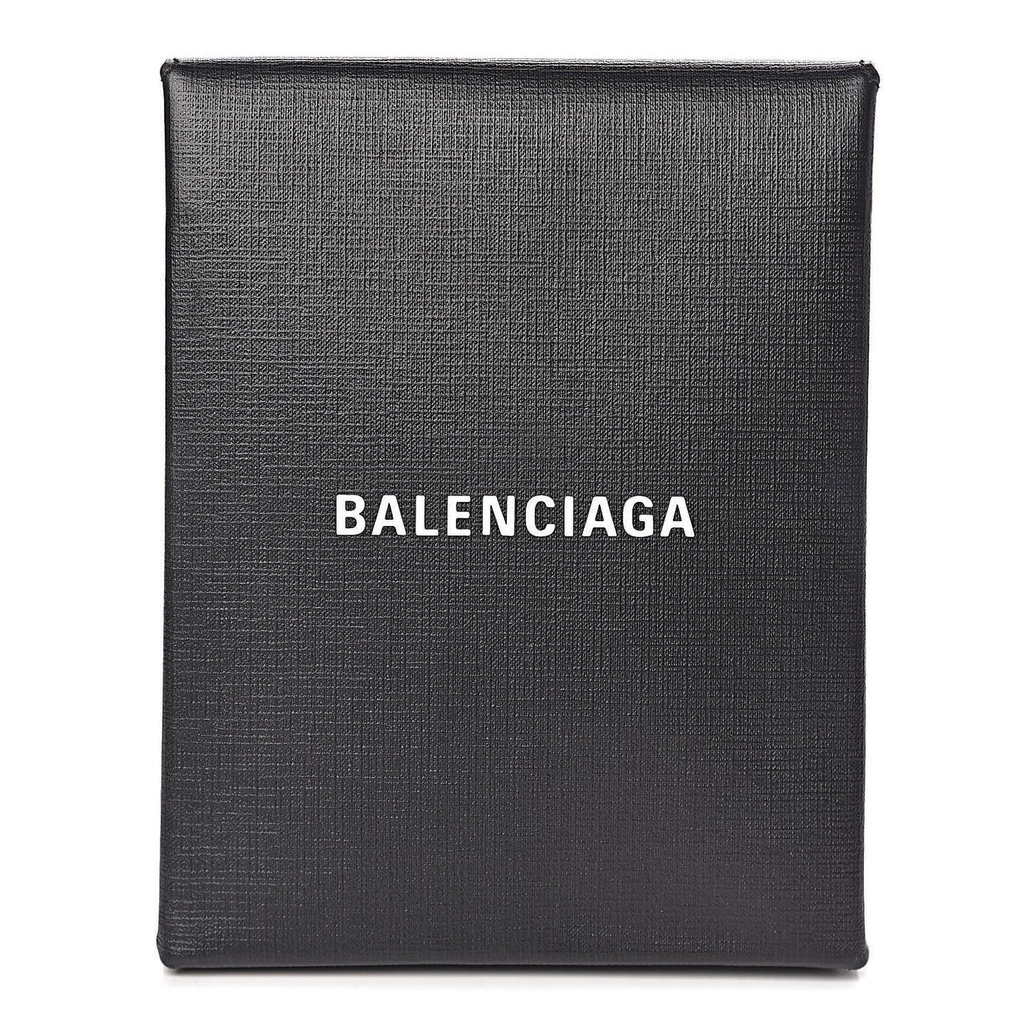 Squared Calfskin Logo Shopping Envelope Clutch Black