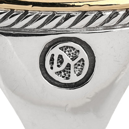 David Yurman Sterling Silver 18K Yellow Gold Diamond 16mm Albion Ring 54 7 6 of 6