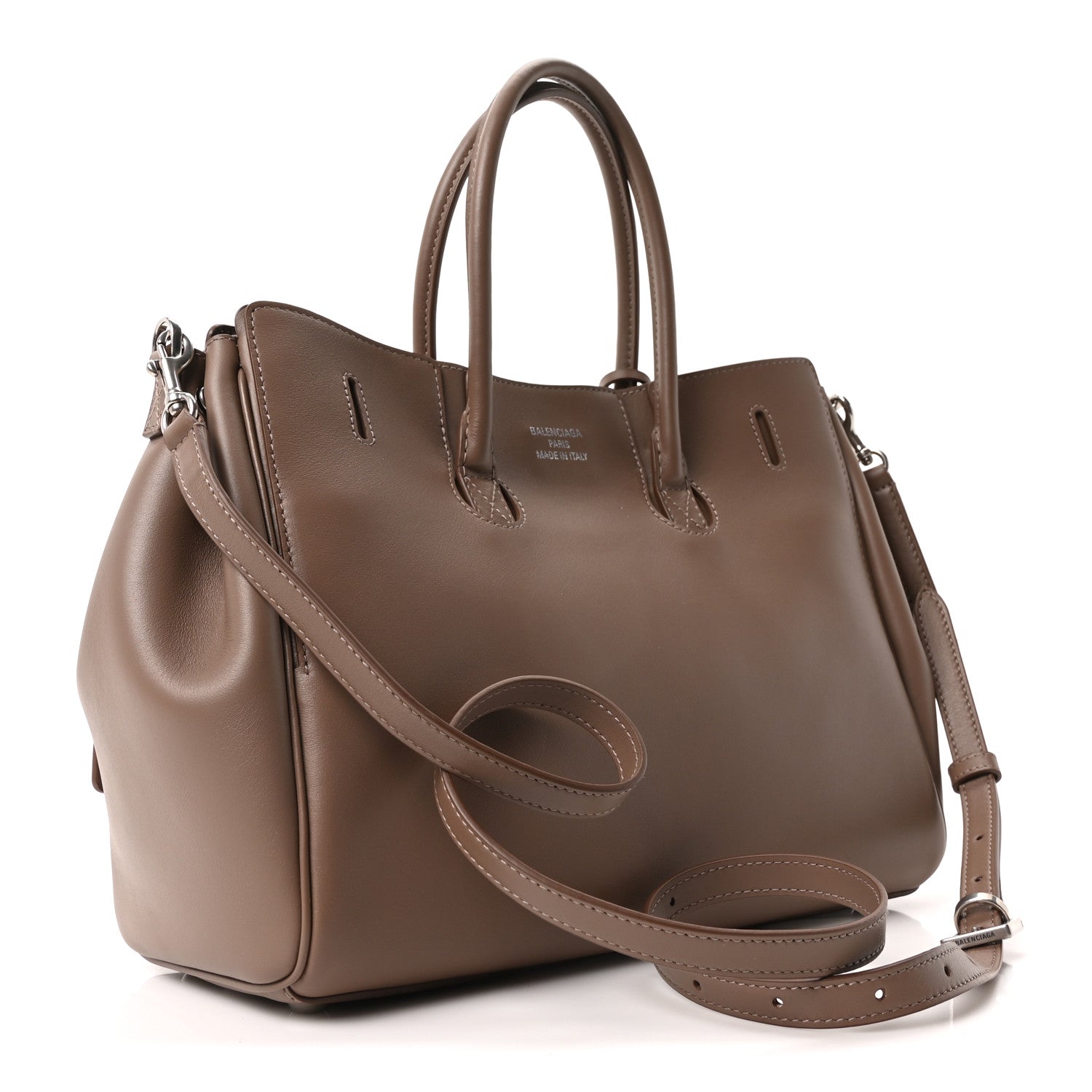 Balenciaga Smooth Calfskin Small Bel Air Carry All Bag Taupe Taupe 3 of 10