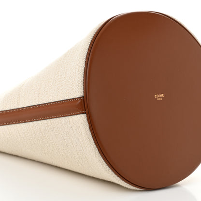 Celine Canvas Calfskin Logo Bucket 16 Bag Natural Tan 11 of 12