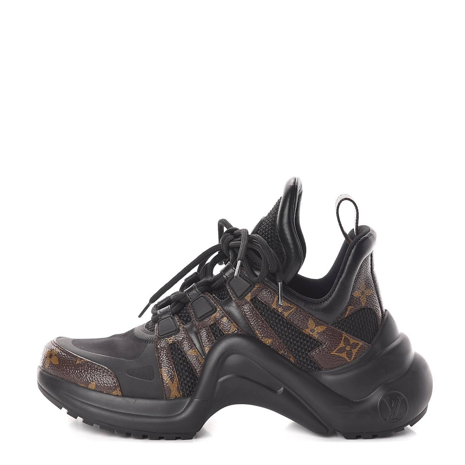 Louis Vuitton Calfskin Patent Monogram LV Archlight Sneakers 37 Black 1 of 8