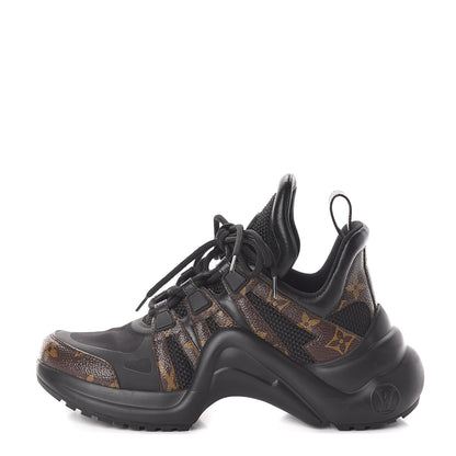 Louis Vuitton Calfskin Patent Monogram LV Archlight Sneakers 37 Black 1 of 8