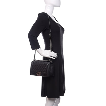 Chanel Calfskin Quilted Medium Boy Flap Black 2 of 10
