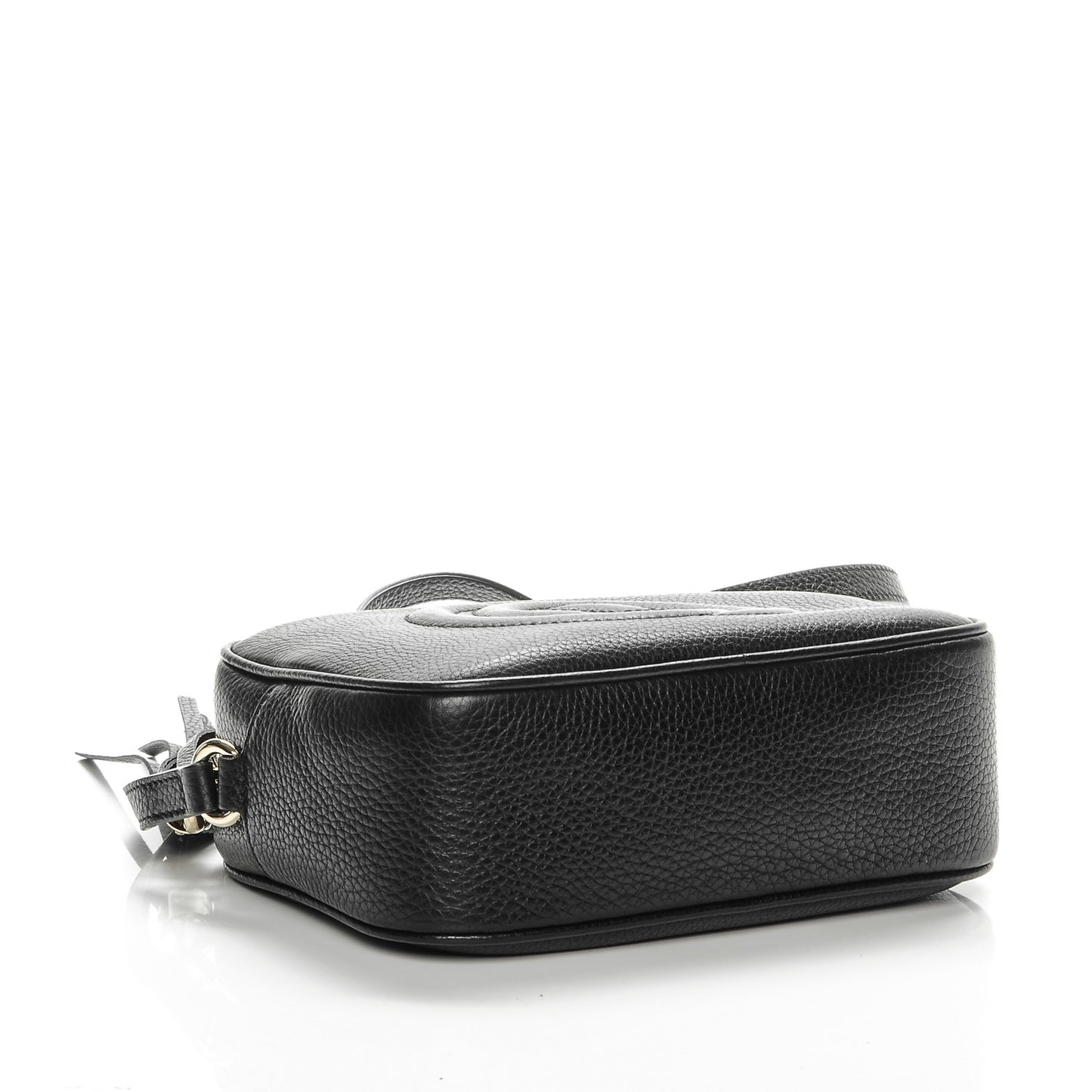 Pebbled Calfskin Small Soho Disco Bag Black
