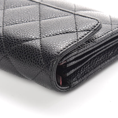 Chanel Caviar Quilted Large Gusset Flap Wallet Black 8 of 12