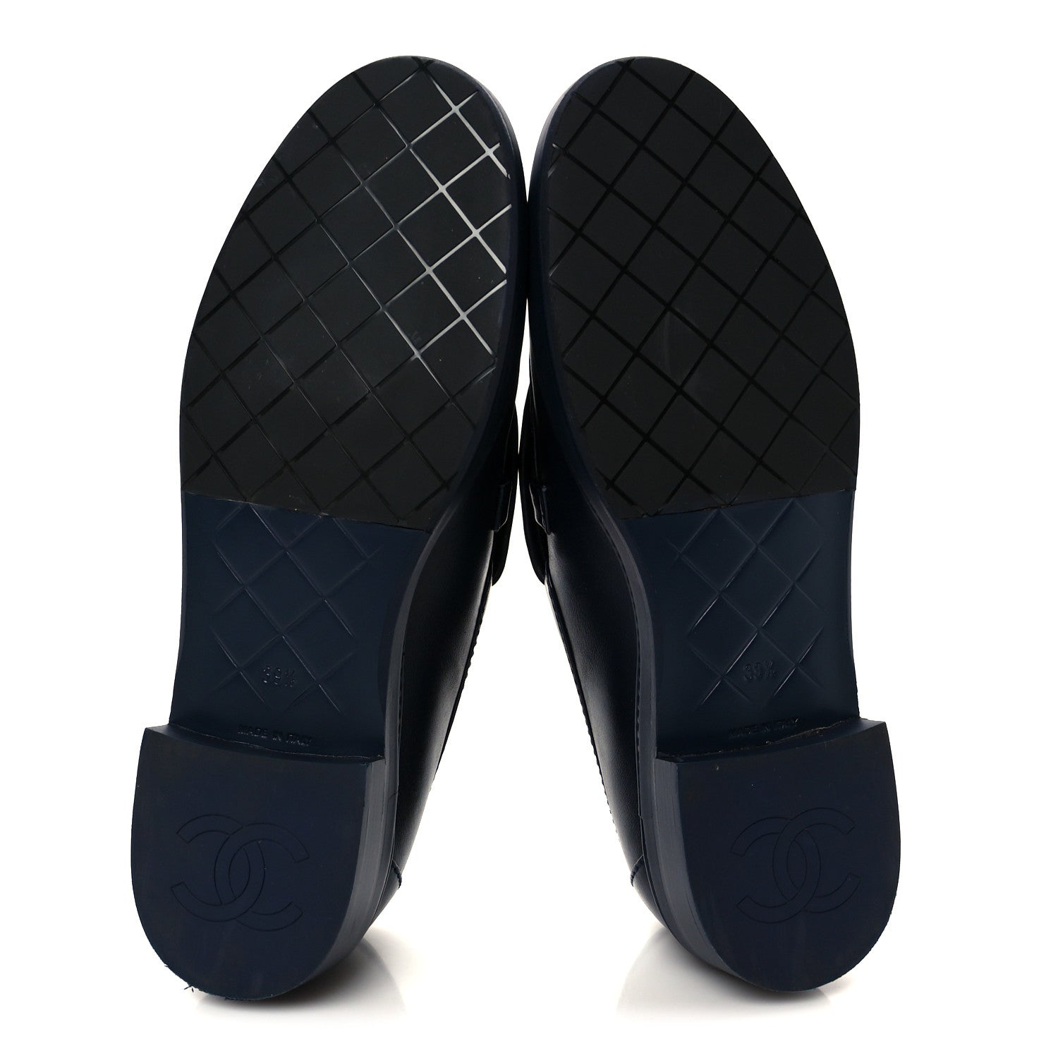 Chanel Lambskin Quilted CC Turnlock Loafers 39.5 Navy 6 of 10