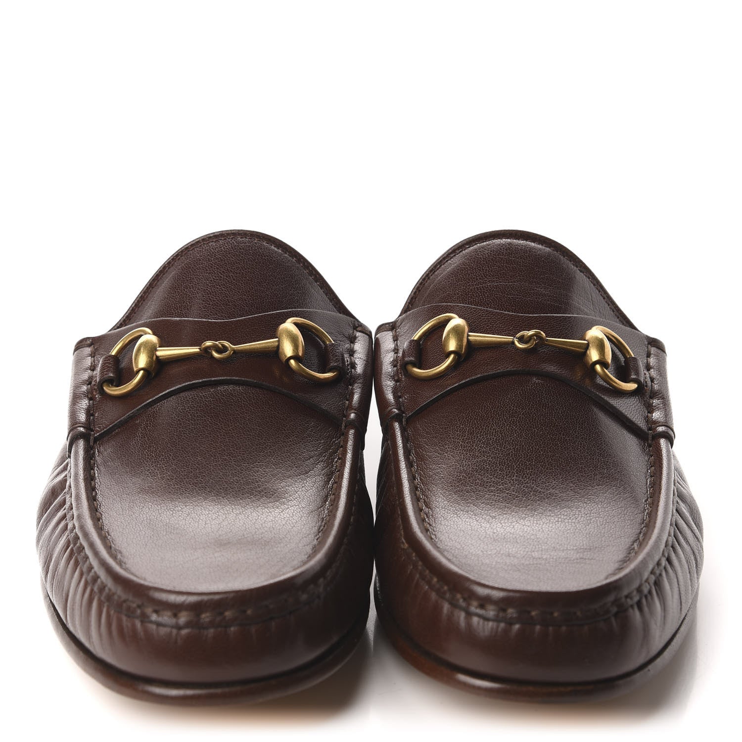 Gucci Goatskin Mens Horsebit Slippers 10 Light Brown 2 of 10
